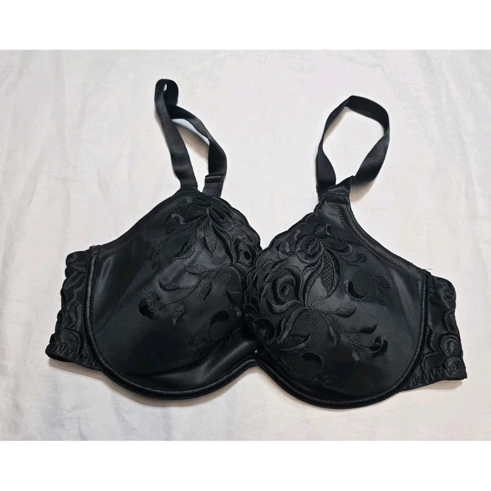 Sweet Nothings Bra 40C Black Plunge UW‎ Lined 8040 Embroidered Cup Maidenform